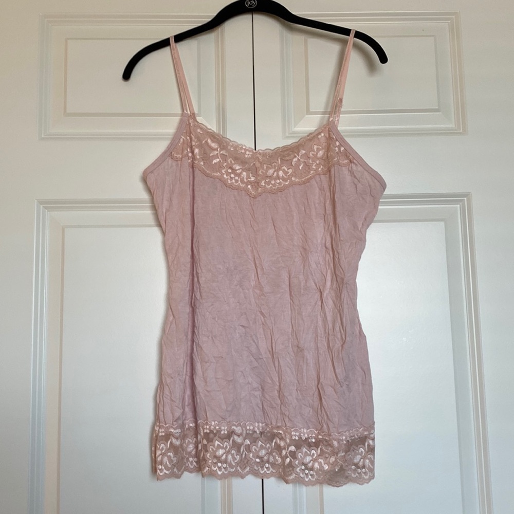 Maurices Size: L - Light PinkLace Trim Crinkle Cami